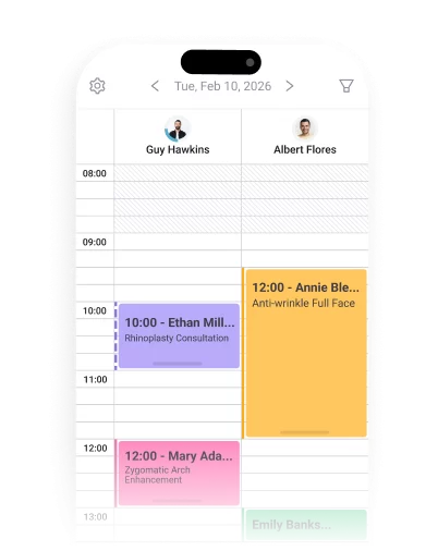 Pabau dashboard and mobile app